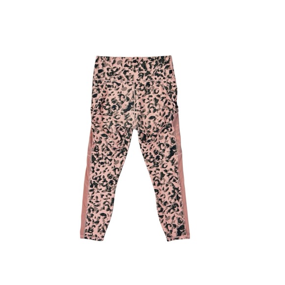 Fabletics PowerHold Mila High Waisted Capri Leggings Pockets Pink Leopard Small - Picture 2 of 7